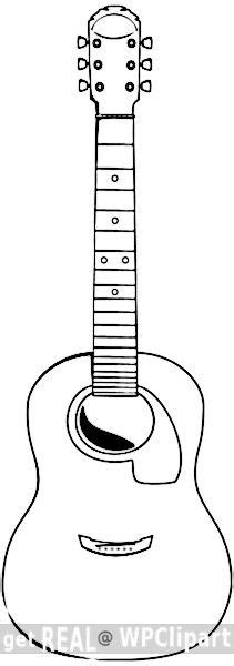 Acoustic Guitar Outline With Flow Definitions In Background And Incorporate Treble Clef Guitar