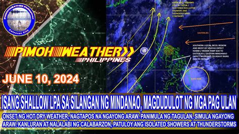 Lpa Sa Silangan Ng Mindanao Magdudulot Ng Malakasang Ulan Hot Dry