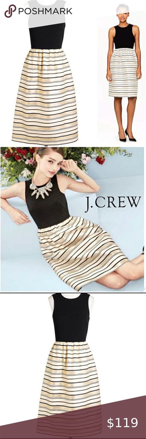 J Crew Gold Stripe Dress Blend Silk Striped Dress Stars And Stripes