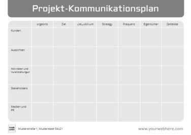 Kostenlose Vorlagen für Kommunikationspläne