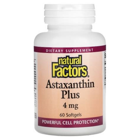 Natural Factors Astaxanthin Plus 4 Mg 60 Softgels 60 Count Kroger