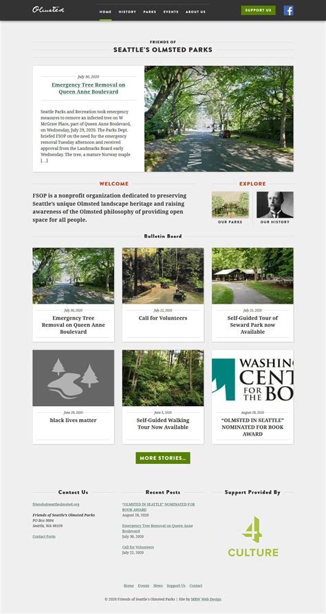 Friends Of Seattle S Olmsted Parks Mrw Web Design