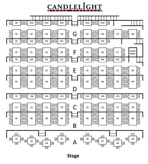 Theater Seating Chart Candlelight Dinner Playhouse