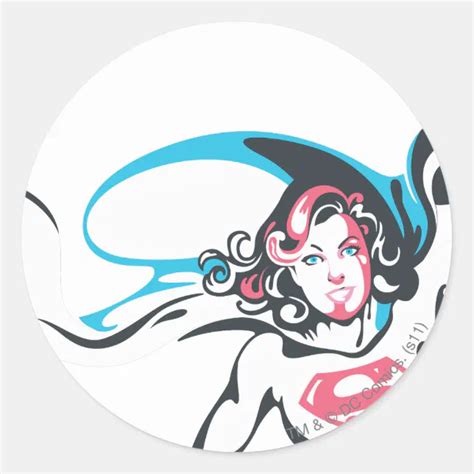 Supergirl Color Splash Pose 2 Classic Round Sticker Zazzle