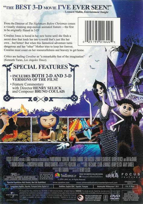 Coraline Includes 3 D And 2 D Versions Dvd Free Shipping Within