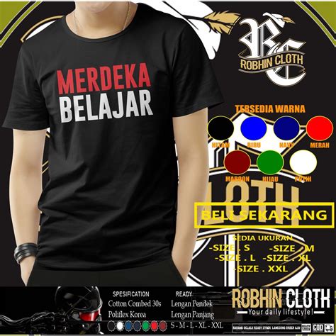 Jual Kaos Baju Merdeka Belajar Kaos Distro Shopee Indonesia