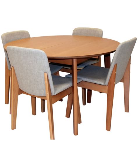 Mesa De Comedor Extensible Redonda Madera Color Haya