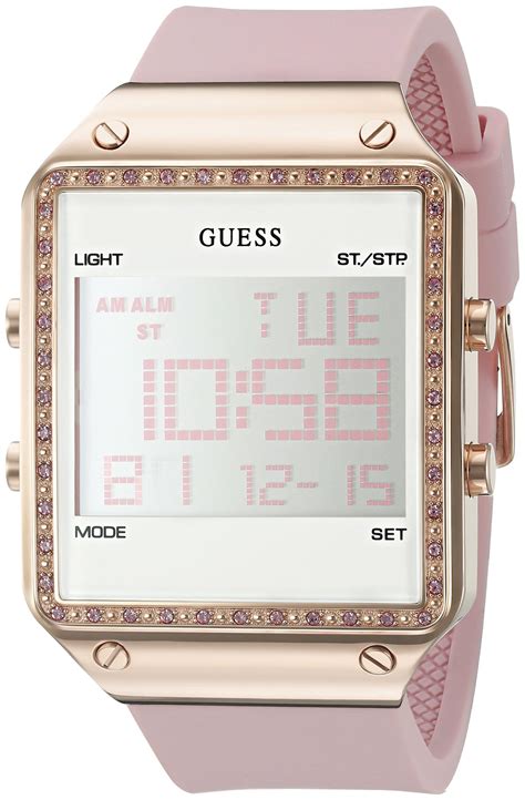 Guess Digital Silicone Watch In Rose Gold Pink Save Lyst