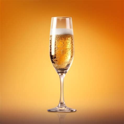 Premium Photo A Glass Of Champagne With Bubbles