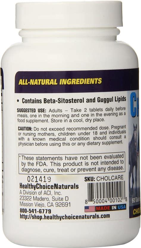 Healthy Choice Naturals Cholesterol Care Supplement All Natural Formula