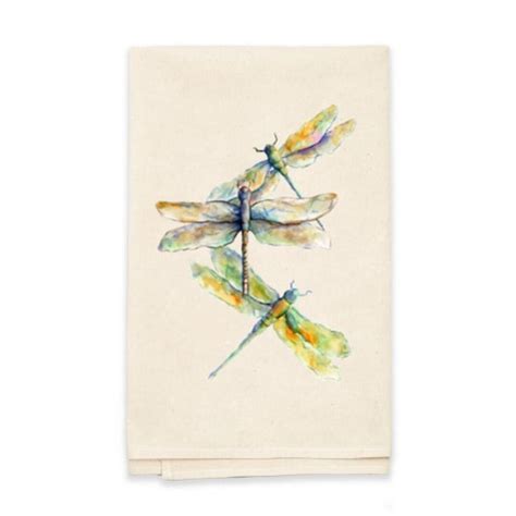 Kitchen Tea Towels Flour Sack Dragonfly Hand Towel X Natural