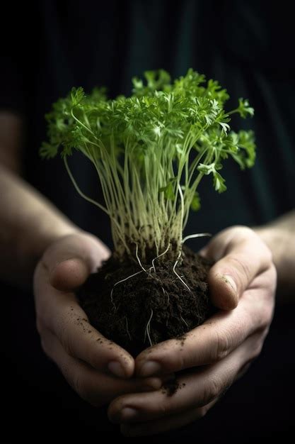 Captura aproximada de um homem não identificável segurando uma planta