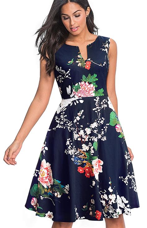 Merope J Womens V Neck Floral Knee Length Sleeveless Wear To Work Dress