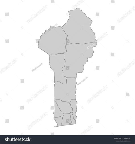 Outline Political Map Benin High Detailed Stock Vector (Royalty Free