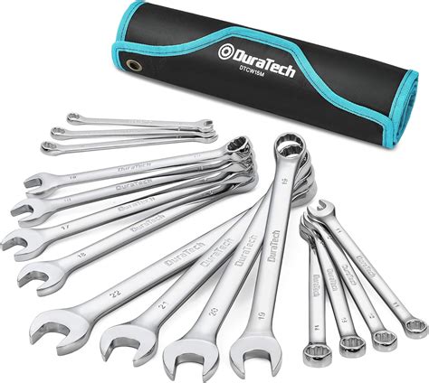 DURATECH Combination Wrench Set Metric 15 Piece 8 9 10 11 12 13