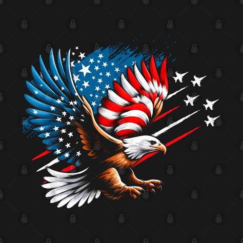 Patriotic Eagle Fighter Jets Th Of July Usa American Flag Patriotic