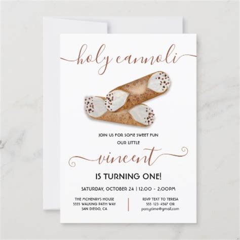 Holy Cannoli Modern Birthday Party Invitation Zazzle