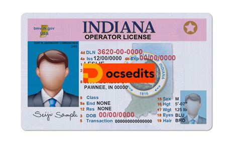 Indiana Driver License Psd Template Usa Valuable Driving License Id