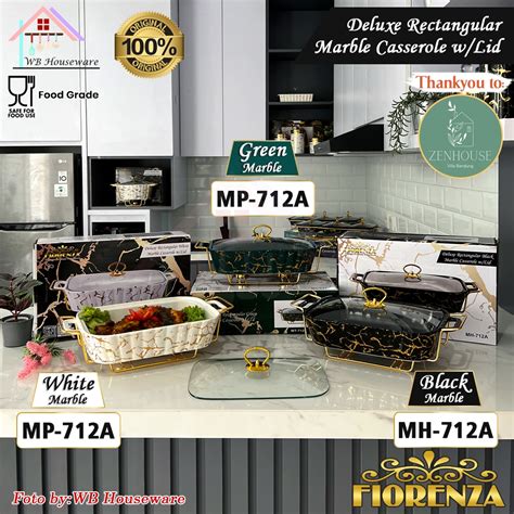 Jual Fiorenza Wadah Saji Prasmanan Segi Motif Marble Series Keramik