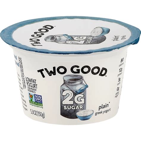 Two Good Yogurt Greek Lowfat Plain Greek Yogurt Dagostino