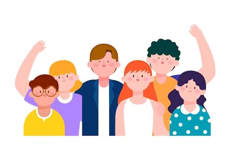 Illustratie Met Groep Mensen Premium Vector
