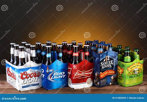 Five Six Packs Of Domestic Beer Editorial Stock Image Image 41582094