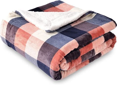 Sochow Sherpa Plaid Fleece Throw Blanket Double Sided Super Soft