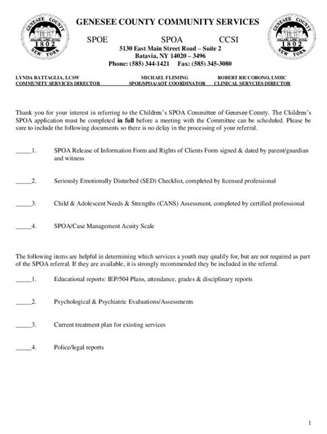 Fillable Online Genesee County Mental Health Services Fax Email Print