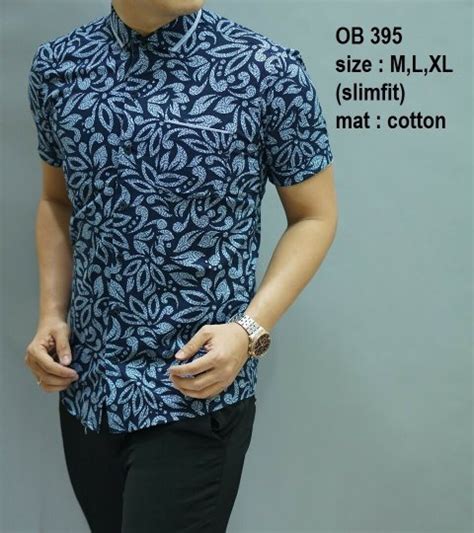 Jual BAJU BATIK PRIA SLIM FIT MODERN LENGAN PENDEK OB395 Di Lapak