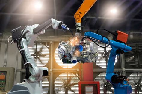 Control Automation Robot Arms The Production Of Factory Parts Engine