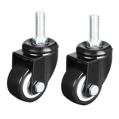 Uxcell Inch Swivel Caster Wheels Pu Degree Threaded Stem Caster