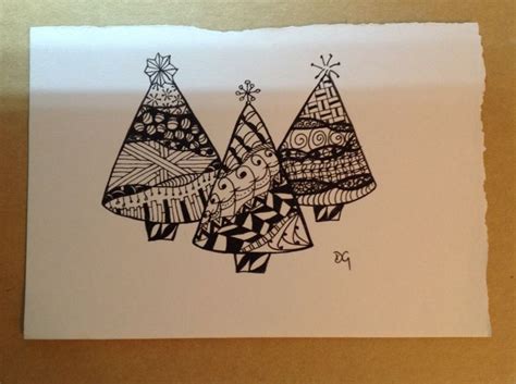 Zentangle Christmas Trees Zentangle Patterns Zentangle Designs