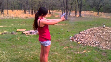 Hot Chick Shooting Colt 1911 45 Youtube