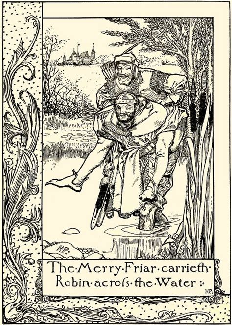 Frontispiece The Merry Friar Carrieth Robin Across The Water By