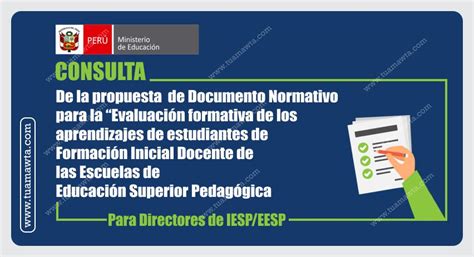 Minedu Consulta De La Normativa Para La Evaluaci N Formativa De Los