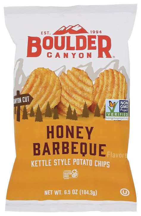 Boulder Canyon Kettle Cooked Canyon Cut Potato Chips Honey Bbq All Natural Gluten