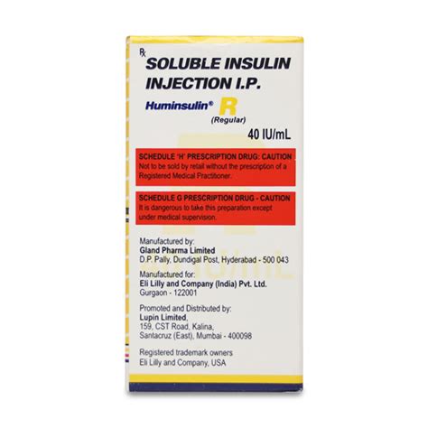 Huminsulin R 40iu Injection 1x10ml Price Uses Side Effects Netmeds