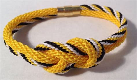 Kumihimo Double Braid Infinity Knot Yellow Black And White Etsy