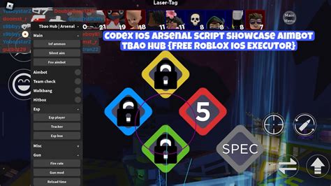 Codex Ios Arsenal Script Showcase Aimbot Silent Aim Inf Jump Tbao Hub Free Roblox Ios Executor