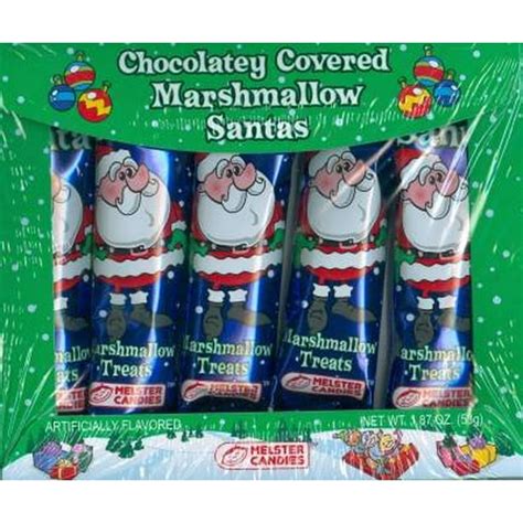 Melster Chocolatey Covered Marshmallow Santas 187oz 5pk