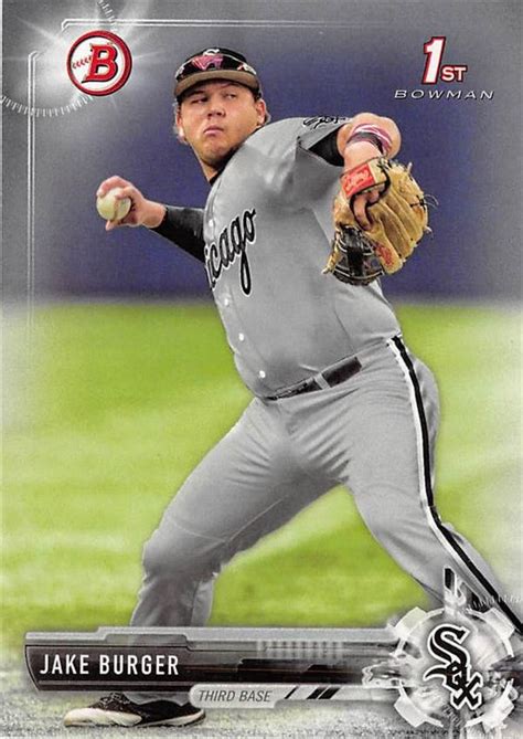 Jake Burger Baseball Card Rookie Chicago White Sox 2017 Topps Bowman