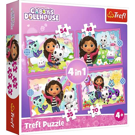 PUZZLE 4W1 DLA DZIECI KOCI DOMEK GABI GABBY S DOLLHOUSE KOTKI KOT 4