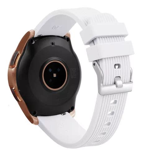 Pulseira De Silicone Para Galaxy Watch 42mm Sm R810 E Gears2 Cor Branco