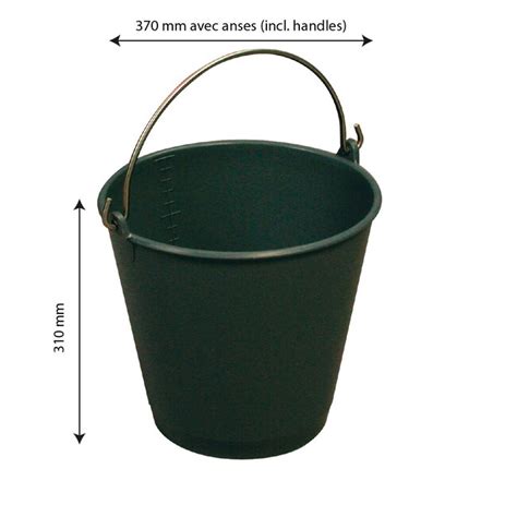 Gilac Graduated Round Bucket With Stainless Steel Handle Graduated