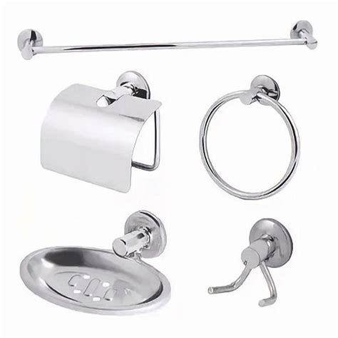 Kit de Acessórios para Banheiro em Aço Inox 5 Peças Stander Mix Total