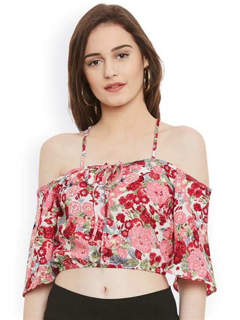 Buy Popnetic Women Pink Printed Crop Top Tops For Women 2053573 Myntra