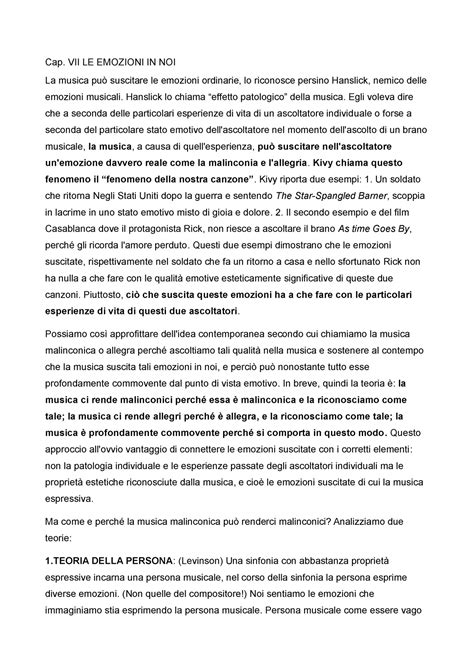 Kivy Cap VII Riassunto Filosofia Della Musica Un Introduzione Cap