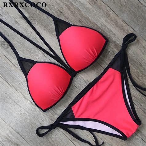 Rxrxcoco Hot Sexy Summer Bathing Suit Push Up Bikinis Women Bandage