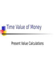 TVM Present Value Ppt Time Value Of Money Present Value