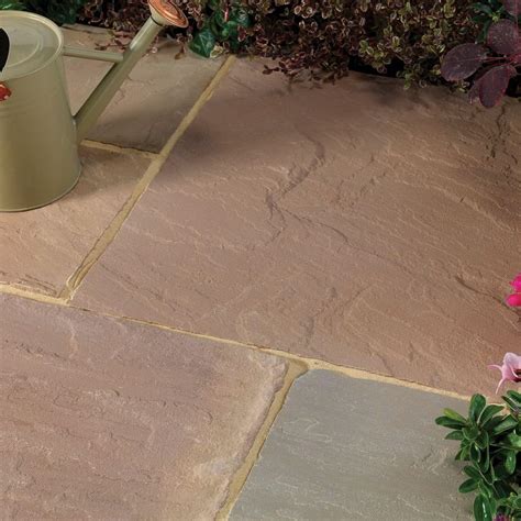 Pavestone Paving Riven Sandstone Heather Blend Paving Slabs Mixed Size